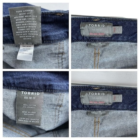 TORRID Feel The Fit Midrise Skinny Vintage Stretch Button Fly Jeans Size 24 R - Picture 8 of 9